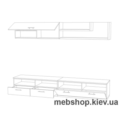 Гостиная № 17 Флешника (ДСП Нимфея Альба / МДФ Белый глянец) №899