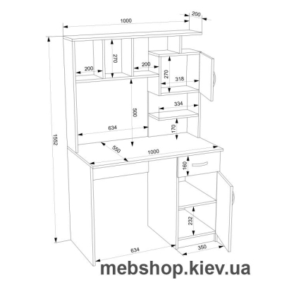 Компьютерный стол-Микс 52 (Дуб Сонома Трюфель) №926