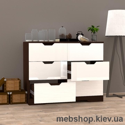 Комод FLASHNIKA 18 (Дуб Венге/МДФ белый глянец) №938