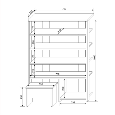 Тумба для взуття FLASHNIKA ТДВ-24 (762мм x 334мм x 1060мм)