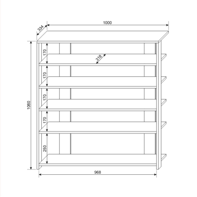 Тумба для взуття FLASHNIKA ТДВ-32 (1000мм x 334мм x 1060мм)