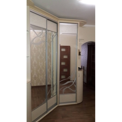Шафа-купе (молочний/дзеркало піскоструй) індивідуальне замовлення №296 (0мм x 0мм x 0мм)