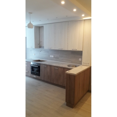 Кухня (молочний/дуб Лімберг) індивідуальне замовлення №124 (0мм x 0мм x 0мм)