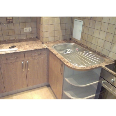 Кухня (молочний/дуб Лімберг) індивідуальне замовлення №141 (0мм x 0мм x 0мм)