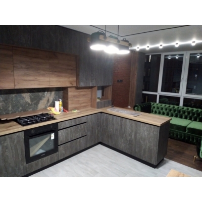 Кухня (Бетон/Дуб Сонома) індивідуальне замовлення №436 (0мм x 0мм x 0мм)