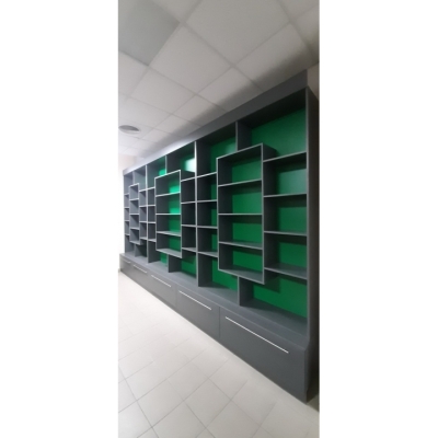 Торгівельна стінка (попелястий/зелений) індивідуальне замовлення №347 (0мм x 0мм x 0мм)