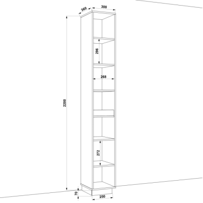 Шафа розпашна FLASHNIKA HOLD №1d (300мм x 380мм x 2200мм)