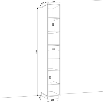 Шафа розпашна FLASHNIKA HOLD №19d (300мм x 550мм x 2200мм)