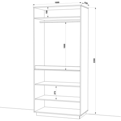 Шафа розпашна FLASHNIKA HOLD №33d (1000мм x 550мм x 2200мм)