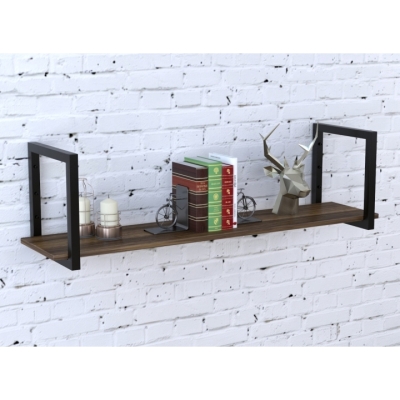 Полка PL-1-18 Loft Design Орех Модена 112 см Черный