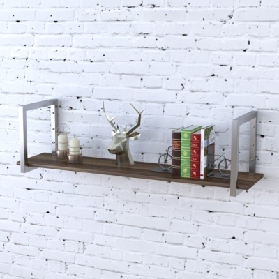 Полка PL-1-18 Loft Design Орех Модена 112 см Серебристый