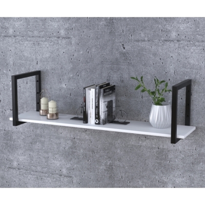 Полка PL-1-18 Loft Design Белый 112 см Черный