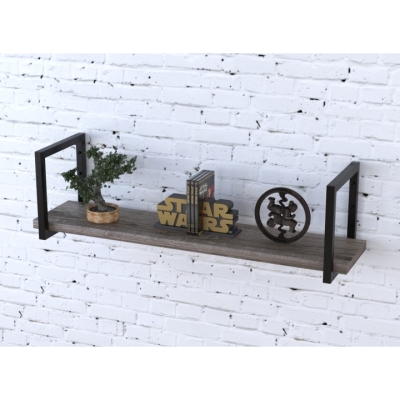 Полка PL-1-36 Loft Design Дуб Палена 112 см Черный