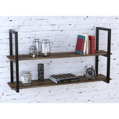 Полка PL-2-18 Loft Design Орех Модена 112 см Черный