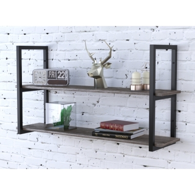 Полка PL-2-18 Loft Design Дуб Палена 112 см Черный