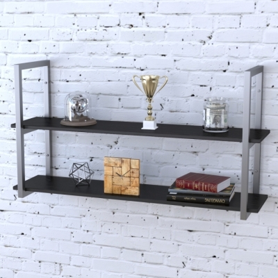 Полка PL-2-18 Loft Design Венге Луизиана 112 см Серебристый