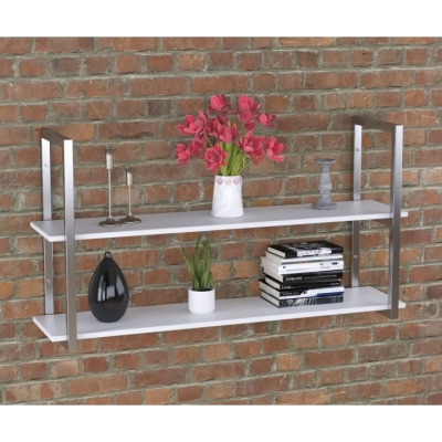 Полка PL-2-18 Loft Design Белый 112 см Серебристый