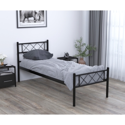 Кровать Сабрина односпальная Черный 80 см х 190 см