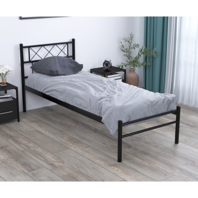 Купить Кровать Сабрина лайт односпальная Черный 90 см х 200 см. Фото
