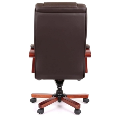 Кресло АКЛАС Артур EX MB (Кожа LC-K Dark brown/PU Dark brown)
