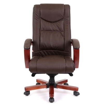 Кресло АКЛАС Артур EX MB (Кожа LC-K Dark brown/PU Dark brown)