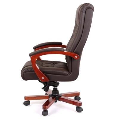 Кресло АКЛАС Артур EX MB (Кожа LC-K Dark brown/PU Dark brown)