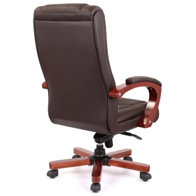 Кресло АКЛАС Артур EX MB (Кожа LC-K Dark brown/PU Dark brown)
