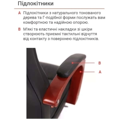 Кресло офисное АКЛАС Артур EX MB (Кожа LC-A Black/PU Black)
