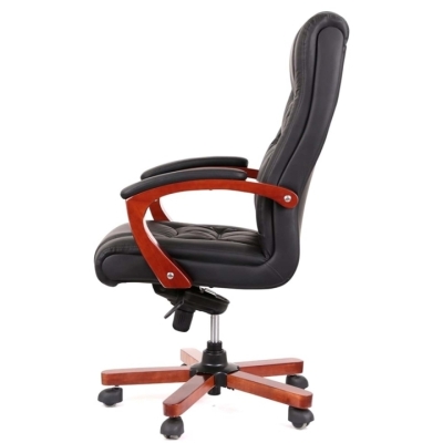 Кресло АКЛАС Артур EX MB (Кожа LC-A Black/PU Black)