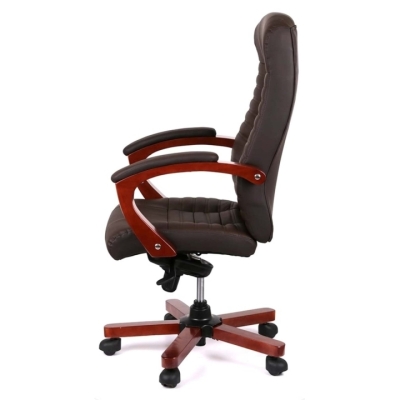 Кресло АКЛАС Атлант EX MB (Кожа LC-K Dark brown/PU Dark brown)