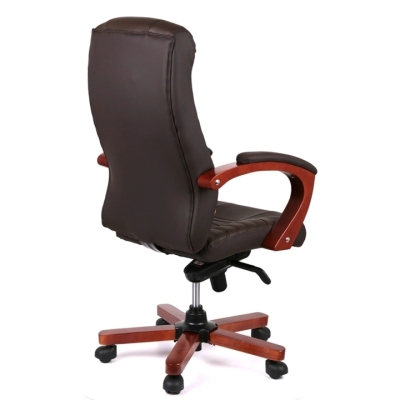 Кресло АКЛАС Атлант EX MB (Кожа LC-K Dark brown/PU Dark brown)