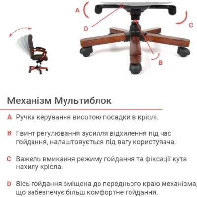 Кресло АКЛАС Атлант EX MB Коричневое