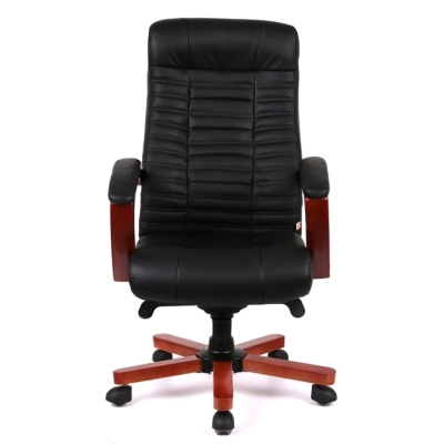 Кресло АКЛАС Атлант EX MB (Кожа LC-A Black/PU Black)