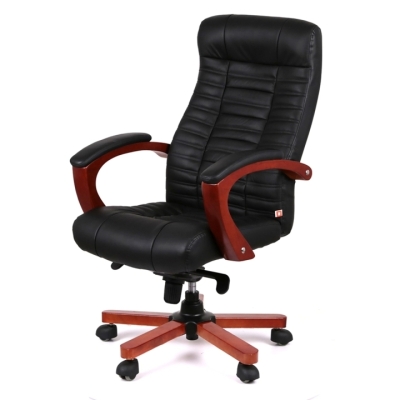 Кресло АКЛАС Атлант EX MB (Кожа LC-A Black)