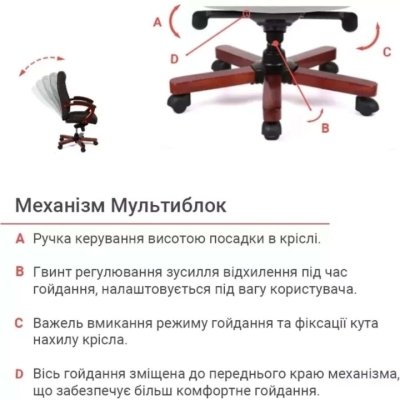 Кресло АКЛАС Атлант EX MB (Кожа LC-A Black/PU Black)