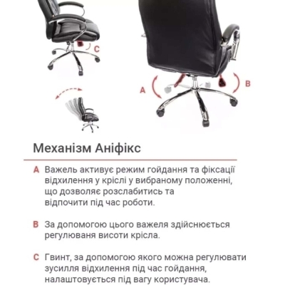 Кресло АКЛАС Бешар CH ANF (PU Черный)