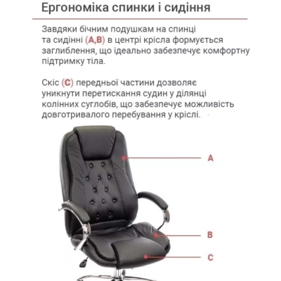 Кресло офисное АКЛАС Бешар CH ANF (PU Черный)