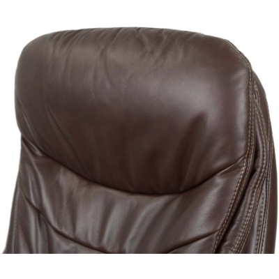 Кресло АКЛАС Валенсия Soft EX MB (Кожа LC-K Dark brown/PU Dark brown)