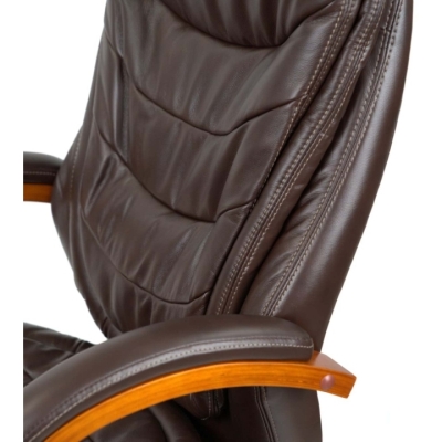 Кресло АКЛАС Валенсия Soft EX MB (Кожа LC-K Dark brown/PU Dark brown)