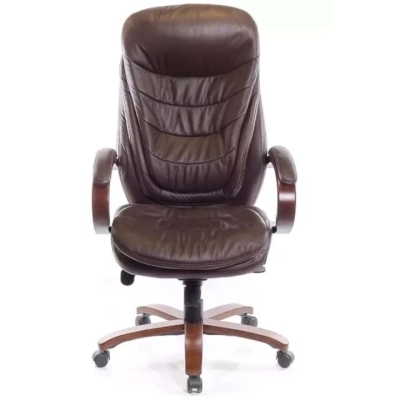 Кресло АКЛАС Валенсия Soft EX MB (Кожа LC-K Dark brown/PU Dark brown)