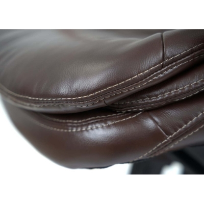 Кресло АКЛАС Валенсия Soft EX MB (Кожа LC-K Dark brown/PU Dark brown)