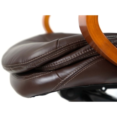 Кресло АКЛАС Валенсия Soft EX MB (Кожа LC-K Dark brown/PU Dark brown)