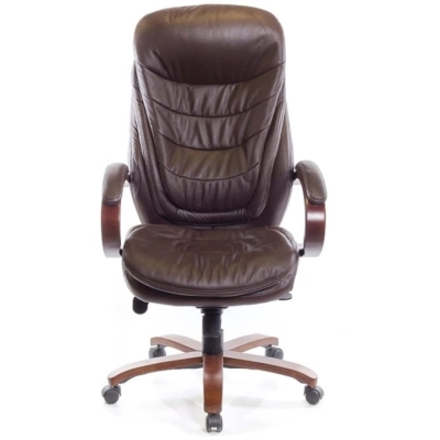 Кресло АКЛАС Валенсия Soft EX MB (Кожа LC-K Dark brown)