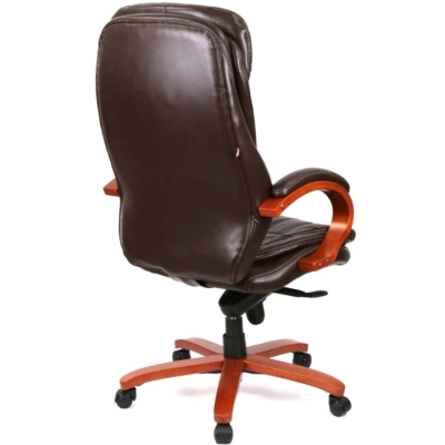 Кресло АКЛАС Валенсия Soft EX MB (Кожа LC-K Dark brown/PU Dark brown)