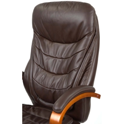 Кресло АКЛАС Валенсия Soft EX MB (Кожа LC-K Dark brown/PU Dark brown)