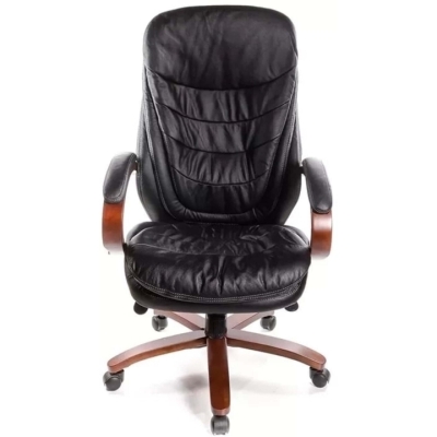 Кресло АКЛАС Валенсия Soft EX MB (Кожа LC-A Black/PU Black)