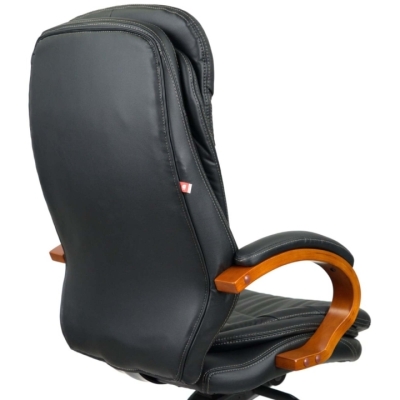 Кресло АКЛАС Валенсия Soft EX MB (Кожа LC-A Black/PU Black)