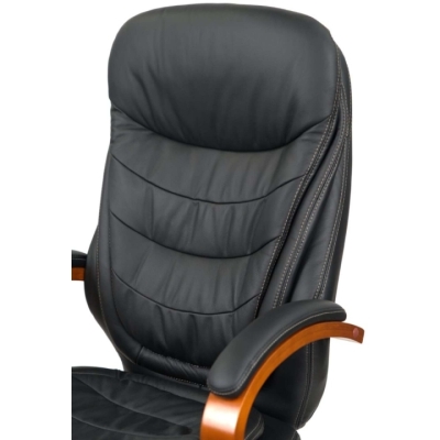 Кресло АКЛАС Валенсия Soft EX MB (Кожа LC-A Black/PU Black)