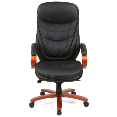 Кресло АКЛАС Валенсия Soft EX MB (Кожа LC-A Black/PU Black)