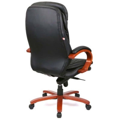 Кресло АКЛАС Валенсия Soft EX MB (Кожа LC-A Black/PU Black)